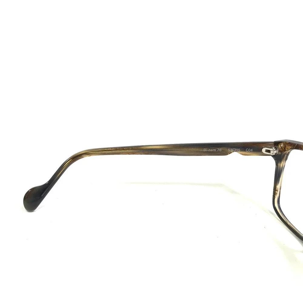 Binoche Eyeglasses Frames Bi-zem 76 C04 Brown Horn Square Full Rim 53-15-135